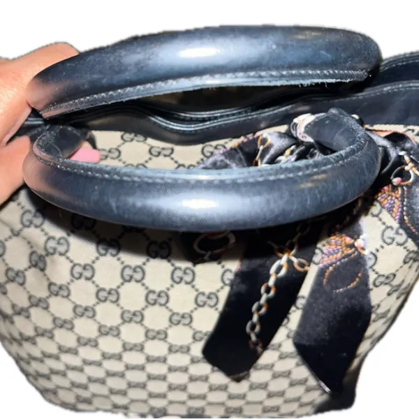 Authentic Gucci GG Monogram Canvas Tote Handbag - Image 9