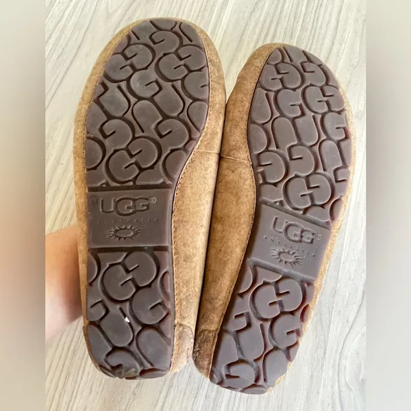 UGG Tan Suede Moccasin Slippers - Image 7