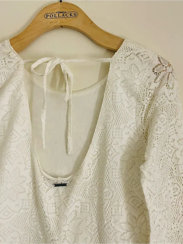 Element Eden White Lace Bell Sleeve Mini Dress NWT Medium Boho Festival - Image 5
