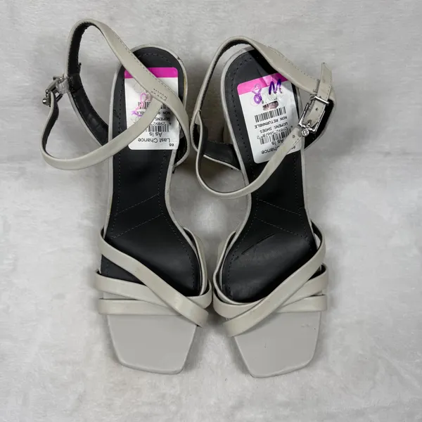 Franco Sarto‎ Damalis Cream Leather Strappy Block Heel Sandals 8M Square Toe - Image 8