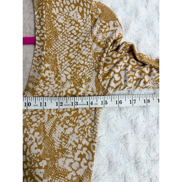 Free People X REVOLVE Maize Gotcha Yellow Animal Print Long Sleeve Bodysuit S - Image 8