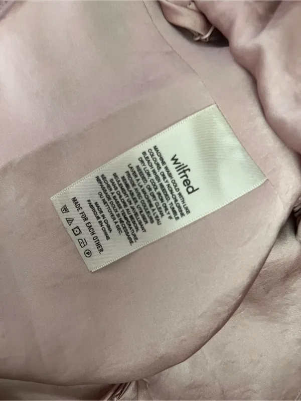Aritzia Wilfred Blush Pink Satin Ruched Cami Top - Image 10