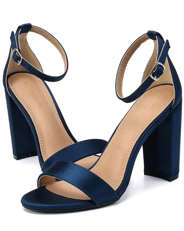 Moda Chics Blue Suede Heels - Image 2