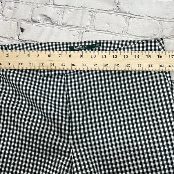 Lauren Ralph Lauren pants Black white Check Gingham print Size 10 - Image 9