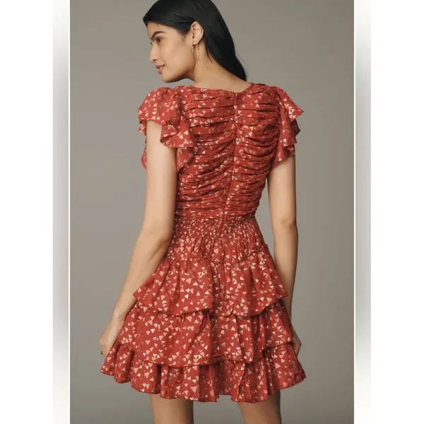Anthropologie Short-Sleeve Ruffled Mini Dress - Image 2