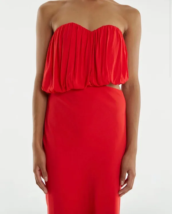 Third form red strapless dress - Image 2