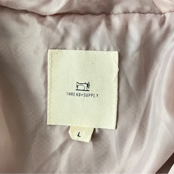 Thread Supply Mixed Media Fleece Hooded Jacket Mauve Size Large EUC Soft‎ Girl - Image 5