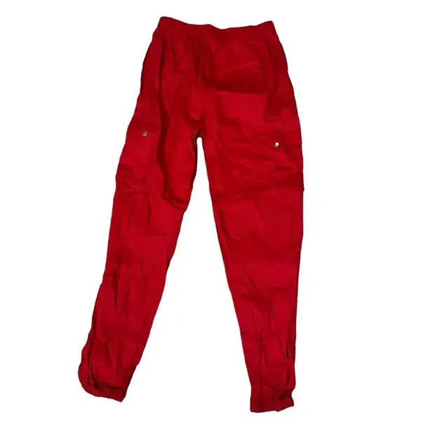 PrettyLittleThing Women's‎ Red Cargo Jogger Pants Size 6 Casual Elastic Waist - Image 6