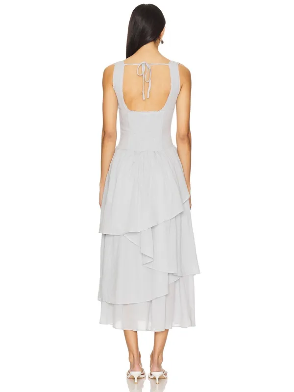 Free People In My Dreams Midi Dress in Pearl Blue Size Large - Image 2