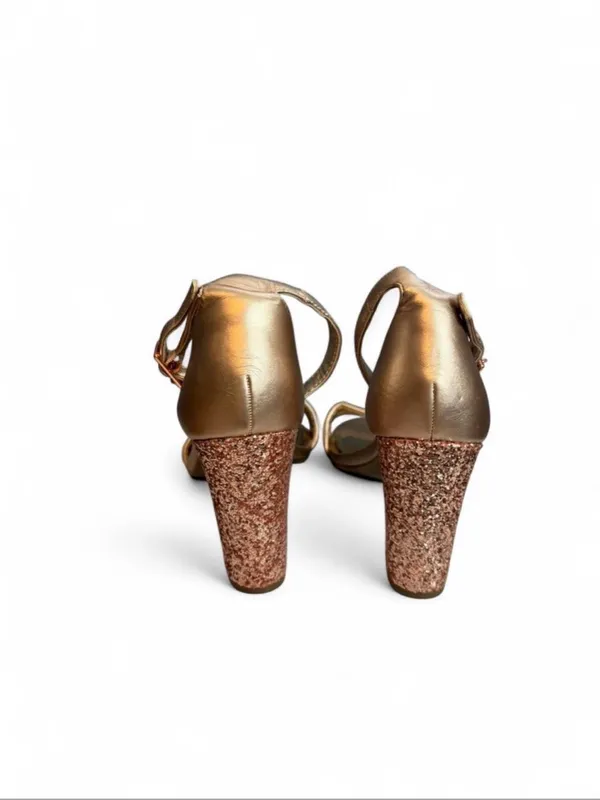 Worthington Rose Gold Glitter Block Heel Ankle-Strap Sandals - Image 5