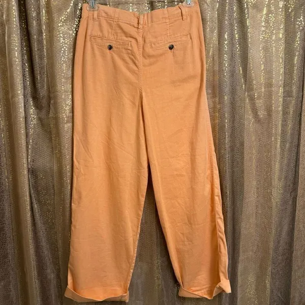 Free People Addy Wide Leg Chino Pants Pastel Light Orange Size 4 NWOT - Image 3