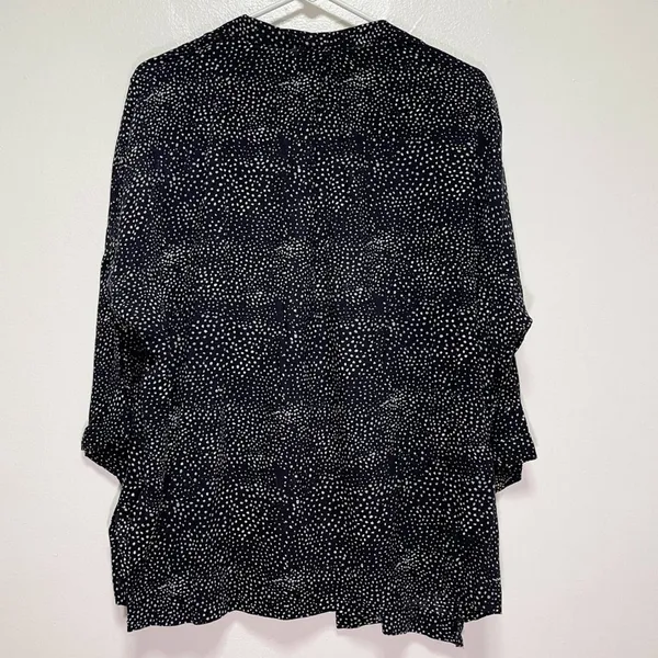 Abercrombie & Fitch Black & White Spotted 3/4 Sleeve Blazer With Pocket - Image 6