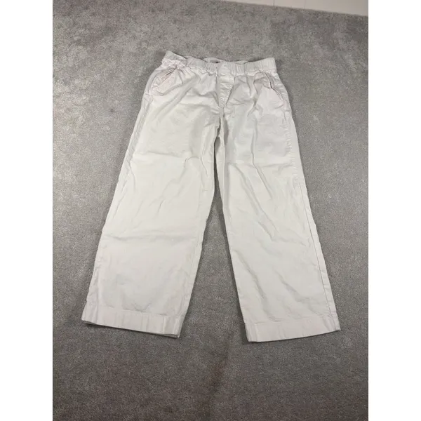 vineyard‎ vines womens white linen pull on pants Cropped Pockets - Image 2