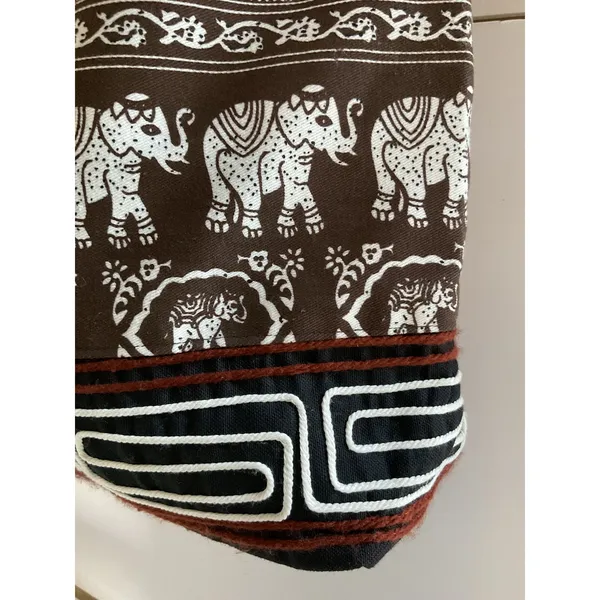 Elephant Print Boho Hobo Shoulder Bag Brown Tribal Ethnic Tote Purse Women - Image 4