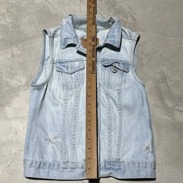 VaTg Y2K HOLLISTER Button Up Blue Jean Jacket Women's Size XS Denim Casual Coat - Image 5
