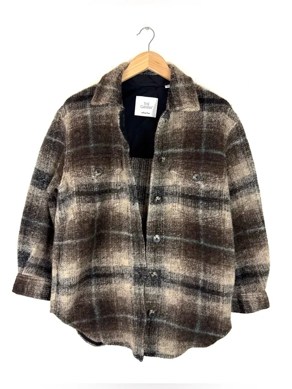 Artizia Wilfred Ganna Plaid Wool Shirt Jacket - Image 7
