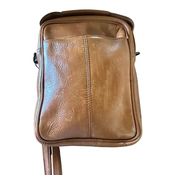Frye Carmel Brown Genuine Leather Boho Satchel Small Anti Theft Crossbody Bag - Image 6