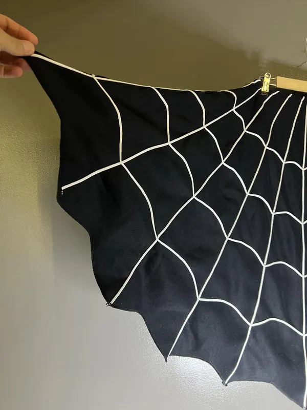 Grandin Road Spider Web Poncho Womens One Size Black Halloween Costume Spider - Image 2