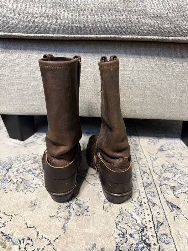 FRYE Harness 12R Boots in Smoke Brown - Image 8