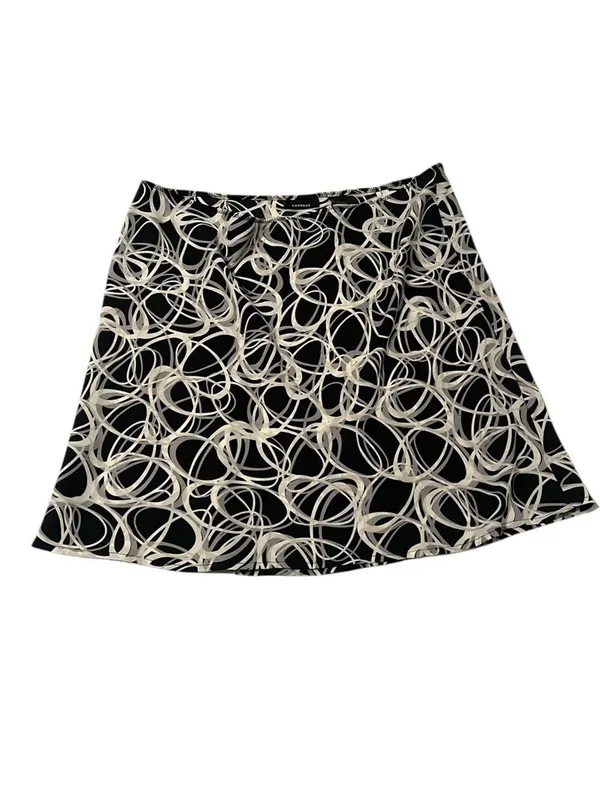 Express Black Cream A Line Mini Skirt - Image 3