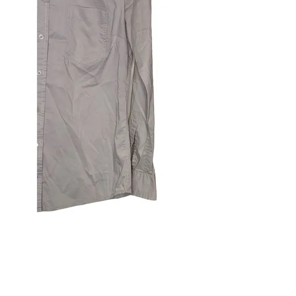 Gap Women's Shirt Button Up Collared Long Sleeve Top‎ Pocket Gray Size Small - Image 3