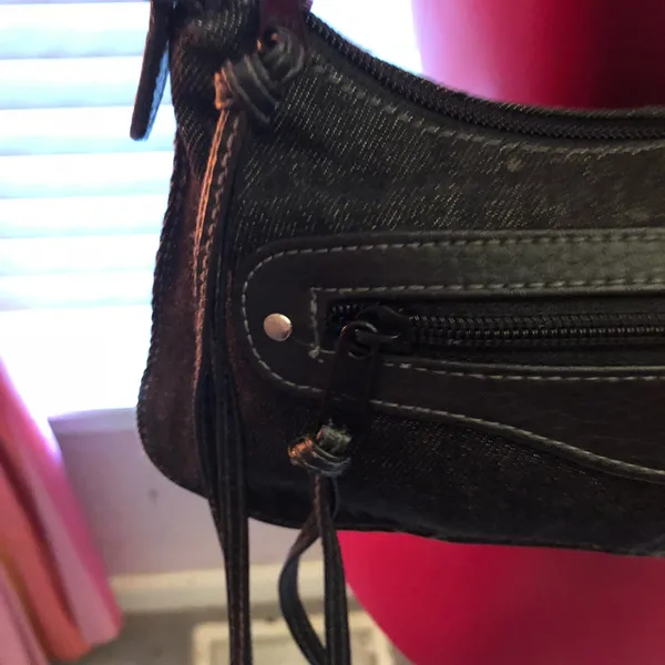 Vintage early 2000s Steve Madden mini shoulder bag black denim - Image 6