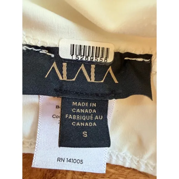 Alala Tie Front Sports Bra‎ Cream Off White Criss Cross Back Small - Image 4