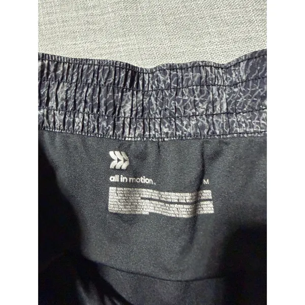 All In Motion Womens Medium Grey Black Printed‎ Running Athletic Shorts Liner - Image 4