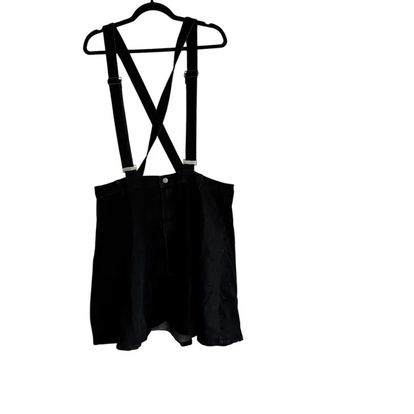Agnes Orinda Black Denim Suspender Overall Skirt Plus Size 2X New - Image 9