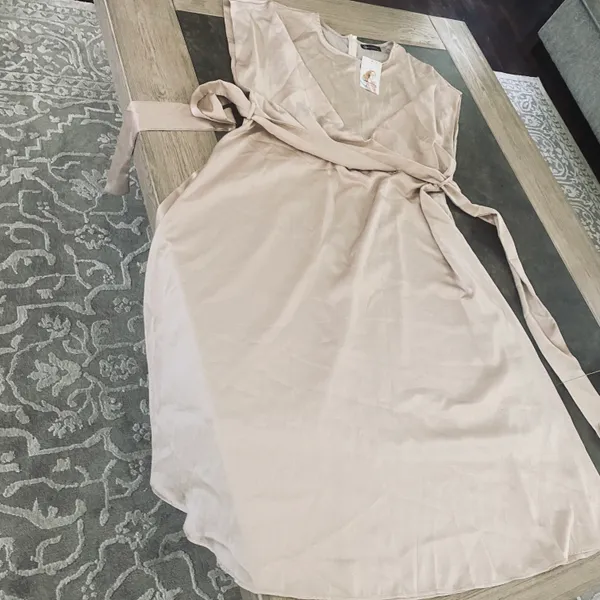 PRETTYGARDEN Women's 2023 Summer Satin Midi Dress Cap Sleeve Tie Waist Elegant A-Line Flowy Dresses - Image 9