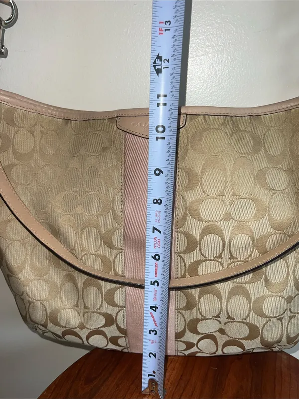 Coach convertible Hobo with Pink Center Stripe crossbody or shoulder bag - Image 12