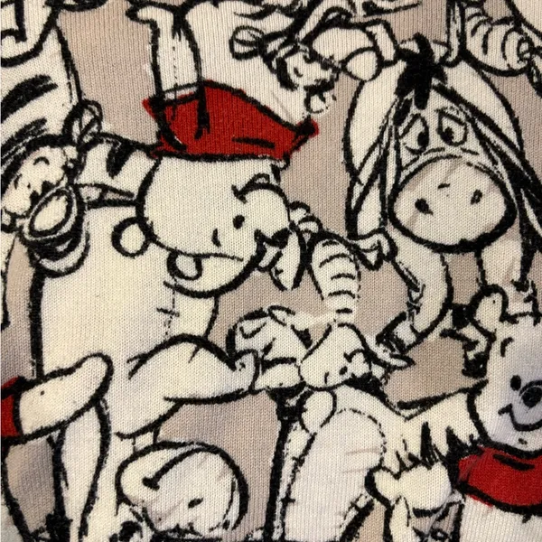 Disney Winnie the Pooh lightweight sweater top gray white red M - Image 5
