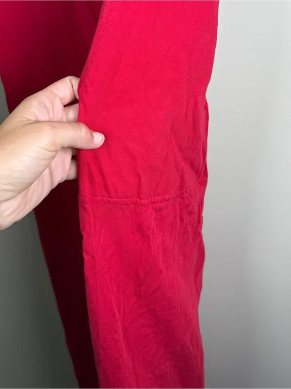 Free People Beach Red Cotton Maxi Dress with twist strap and pockets - Image 4