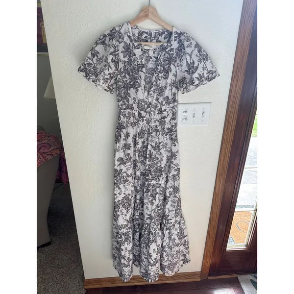 ANTHROPOLOGIE Somerset Maxi Dress in Grey Multi Size Small - Image 5