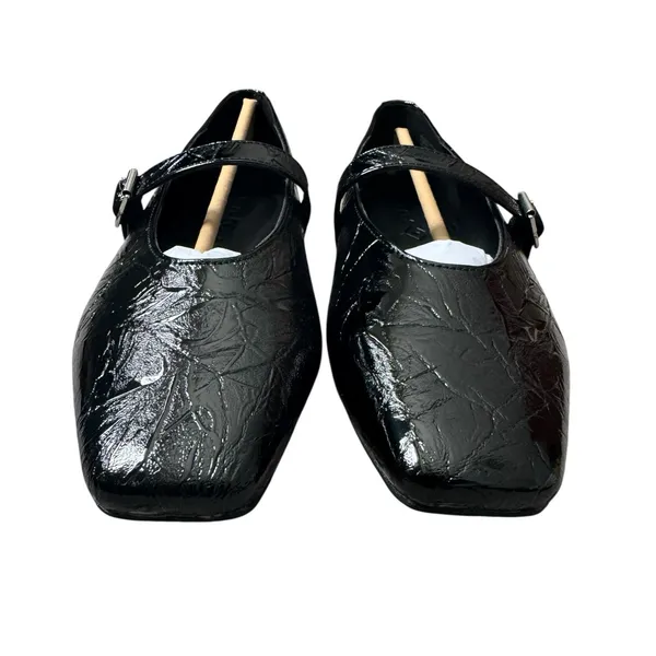 NWB Katy Perry The Evie Mary Jane Ballet Flat Womens Size 8 M Crinkle Black - Image 3