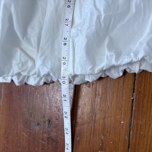 Free People Rendezvous Me Dress Milkmaid Puff Sleeve Smocked White Medium - Image 7