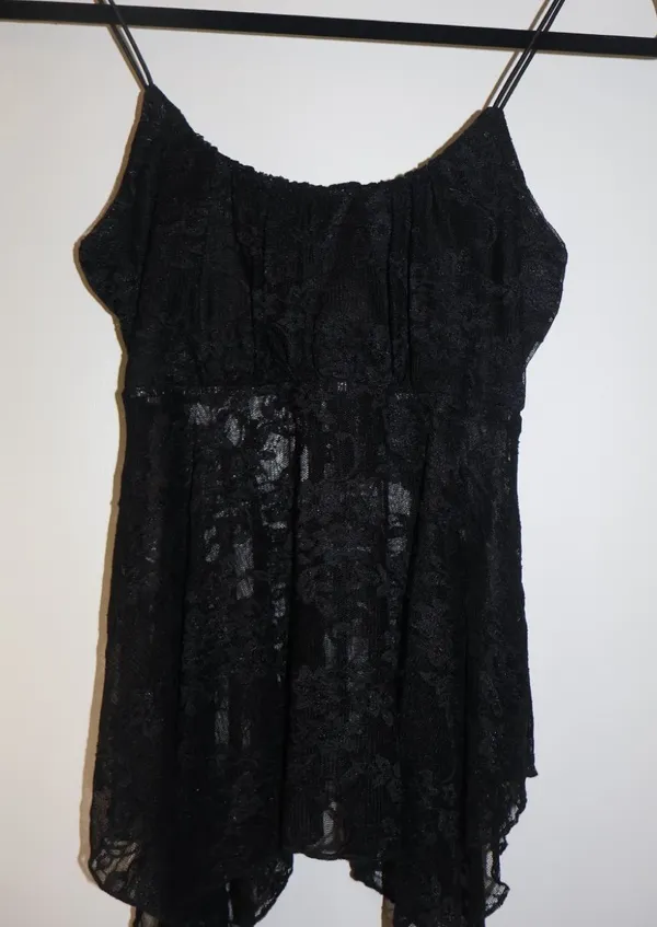 Just Polly New York Black Lace Babydoll Cami Top NWT Size S - Image 2