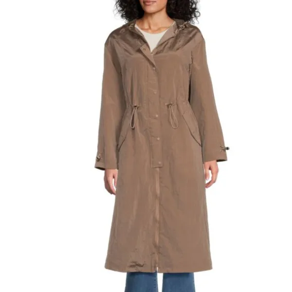NWT Guess Kelsi Hooded Midi-Length Parka Color: SUMMER CLAY - Image 4