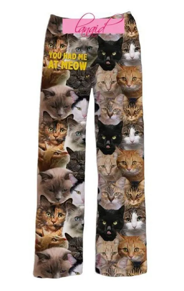 Lounge American Mills Brief Insanity You Had Me At Meow Pants Cat Pajamas XL - Image 3