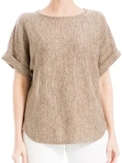 MAX STUDIO Short Sleeve Ribbed T-shirt Casual Short-Sleeve Knit Top In Gray - Image 2