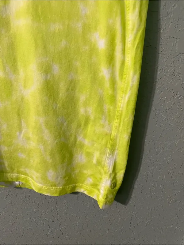 Lululemon All Yours Cotton T-Shirt Size 8/M Marmoleado Tie Dye Eccentric Lime - Image 13