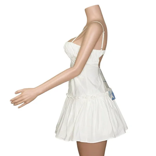 MAJORELLE Carly Cotton Poplin Mini Dress, White, XS - Image 5