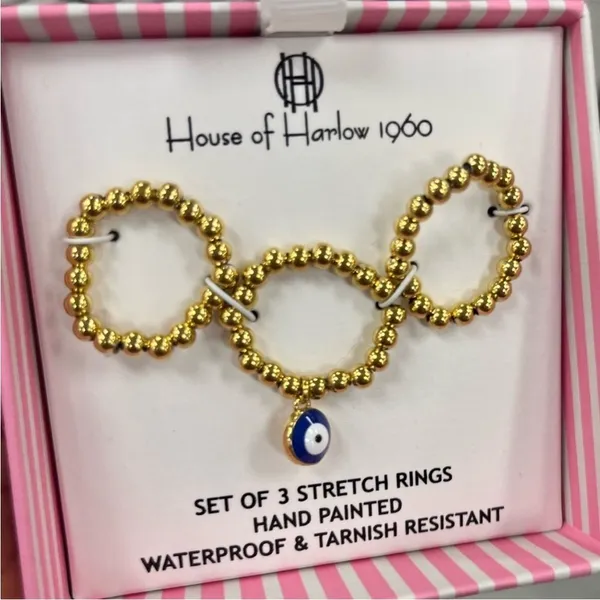 NWT ⚜️🧿⚜️ House of Harlow 1960 set of 3 Stretch‎ Rings - Image 5