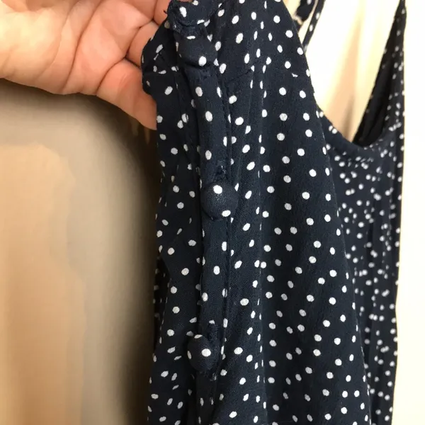 Abercrombie & Fitch Women’s Polka Dot Blue White Crossover Straps Mini Dress - Image 6