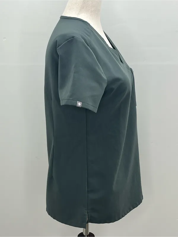 Figs Technical Collection Womens Dark Gray Slate Short Sleeve Scrubs Top XXS - Image 6
