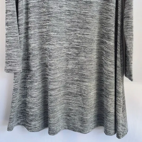 Old Navy Swing Dress Women XL‎ Gray Space Dye Long Sleeve Knit Babydoll Layer - Image 5