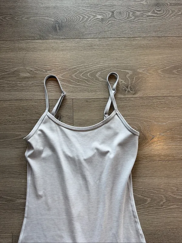 Aritzia Slim Spaghetti-Strap Jumpsuit in Light Gray - Image 5