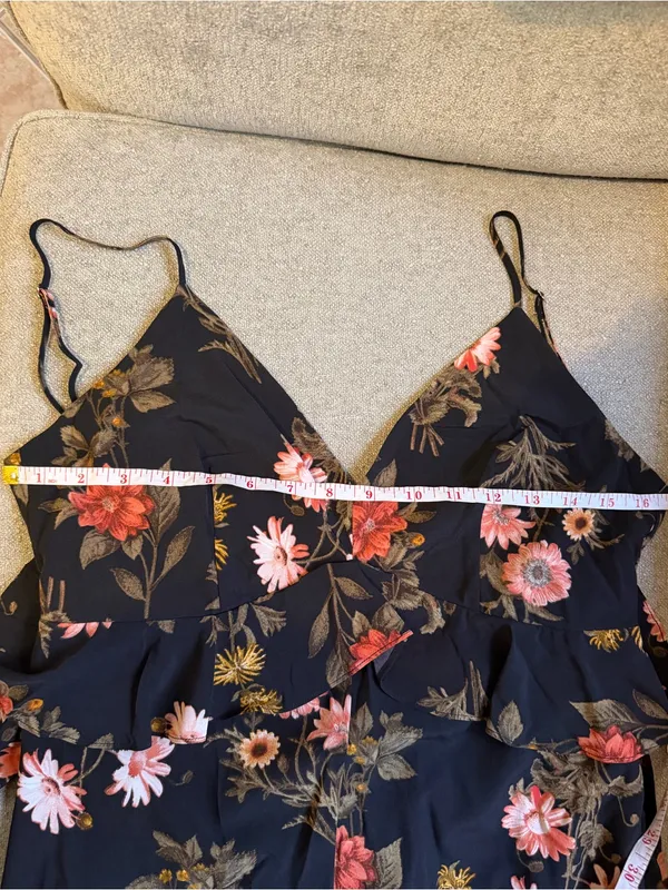 Lush Black Floral High Low Ruffle Maxi Dress NWOT Size S - Image 9
