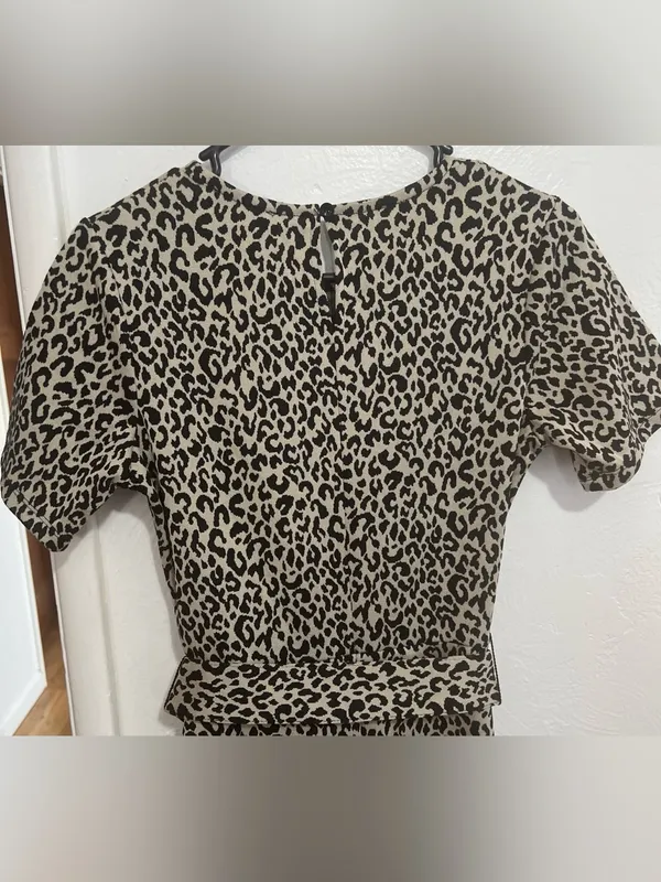 NWT Zara Animal Print Dress with Side Slit Size M - Image 11