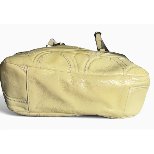 Coach Gallery Signature C Stitched Patent Leather Tote Butter Yellow Bag - Image 7